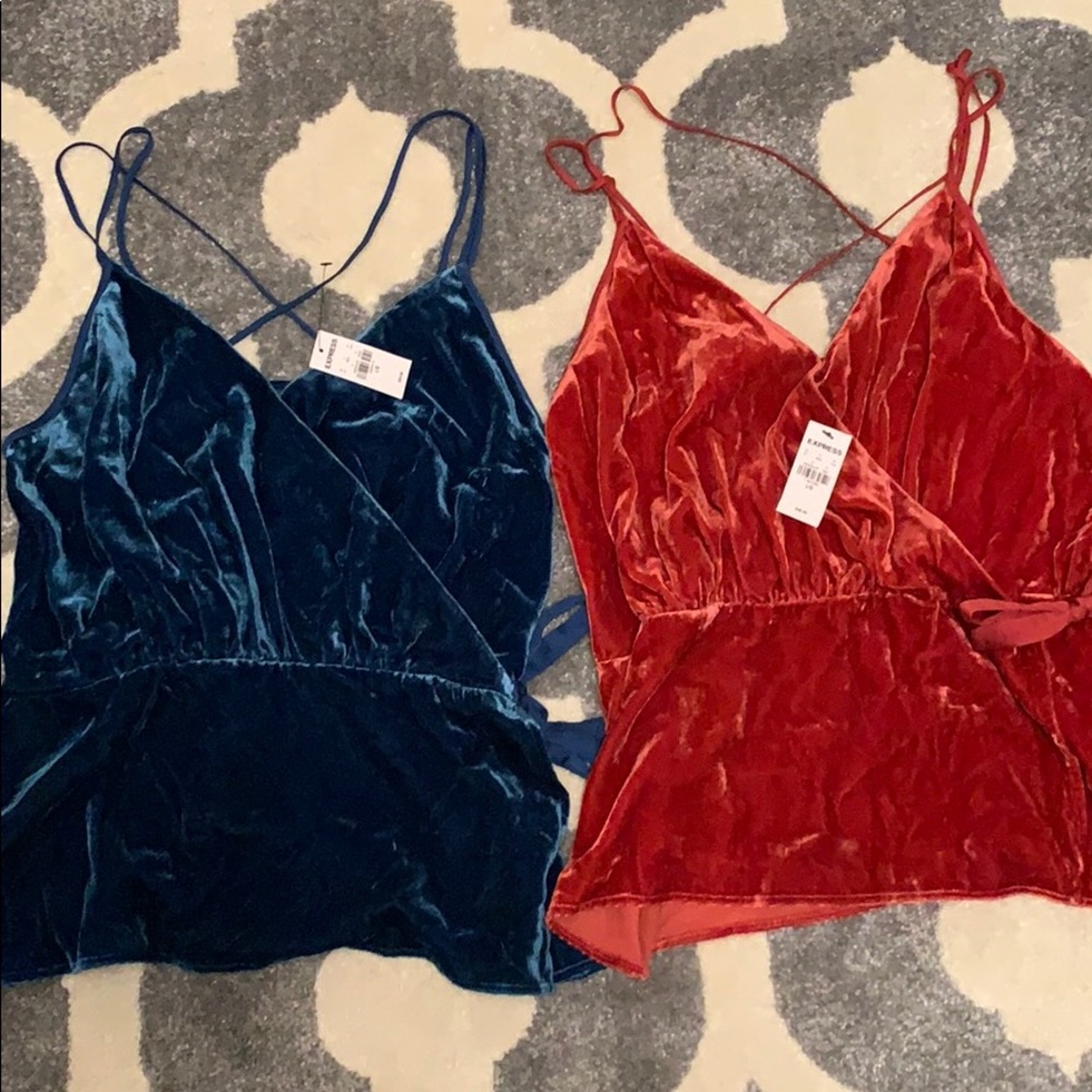 2 colors NWT Express velvet wrap cami Size L - Picture 3 of 6